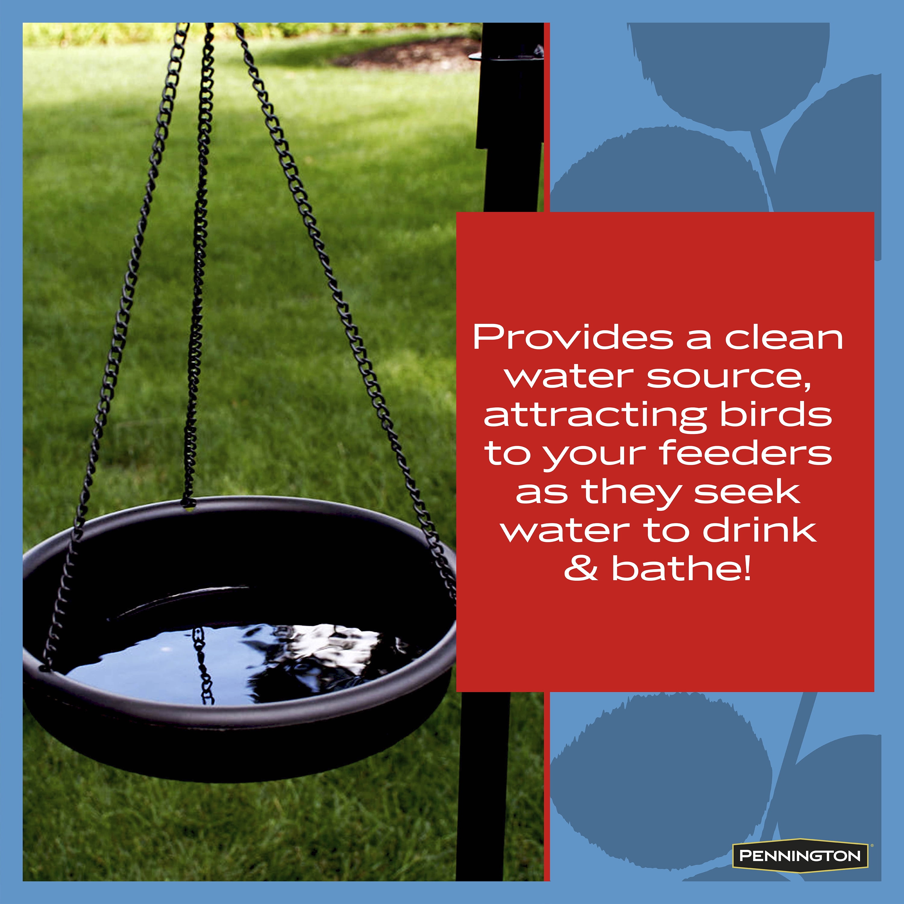 Pennington Red Cedar 2-in-1 Bird Bath & Feeder