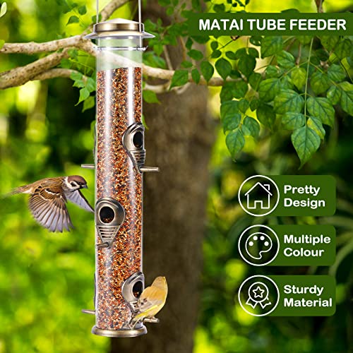 Metal Tube Bird Feeders – 6 Ports, Attract Birds