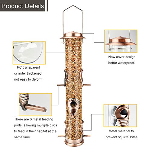 Metal Tube Bird Feeders for Outdoor Bird Watching