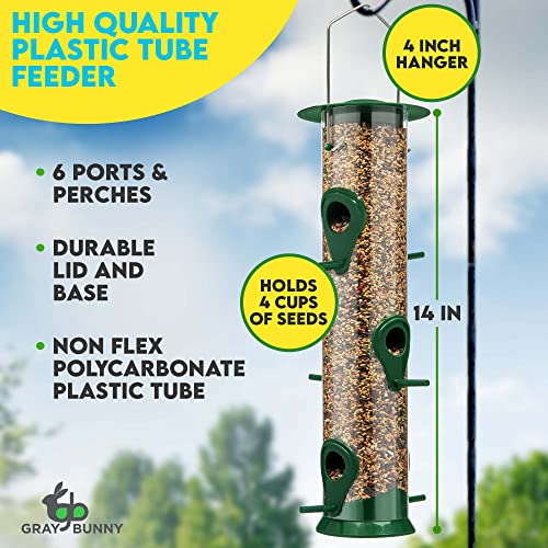 Bird Watching: 2 Pack Tube Bird Feeders, 6 Ports