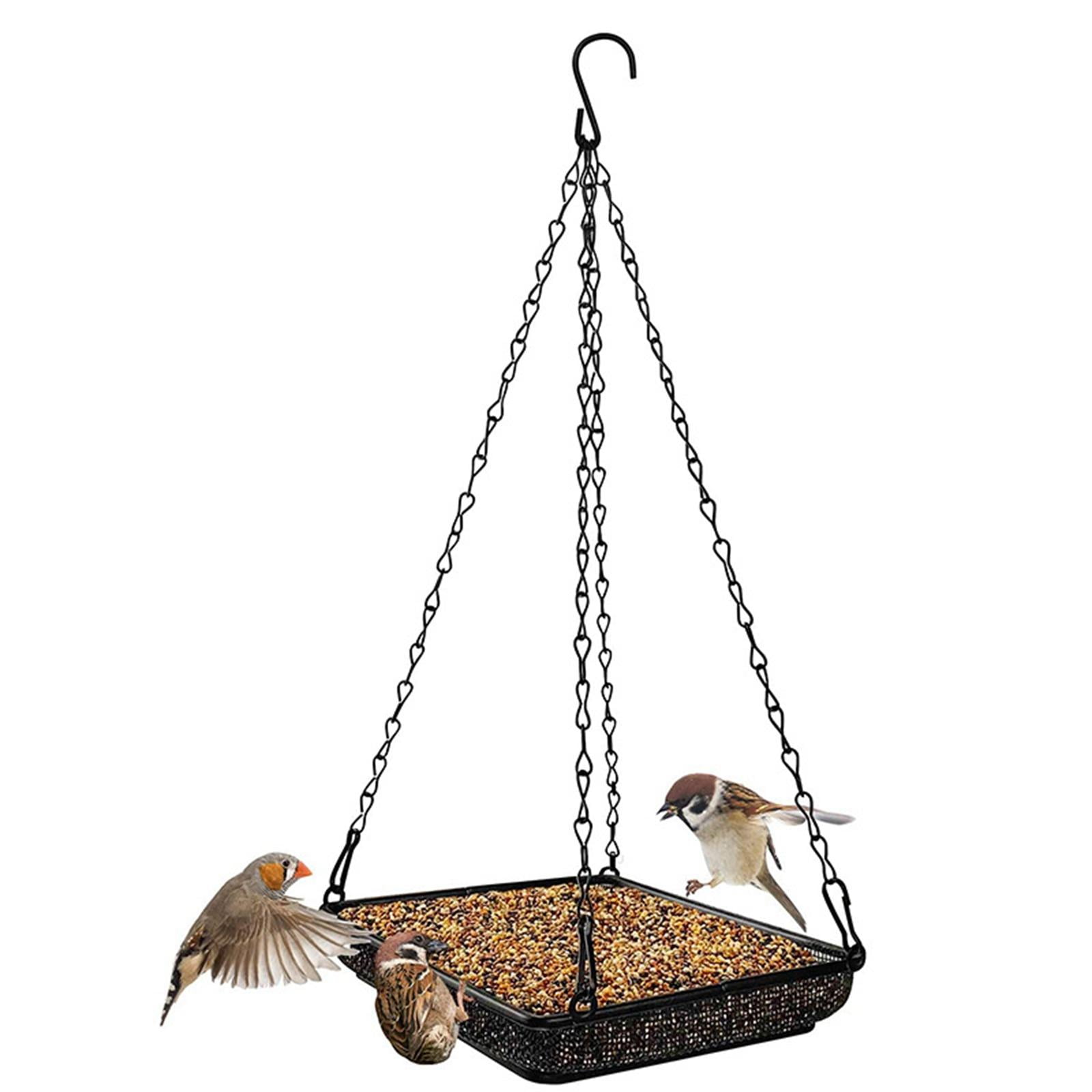 Hanging Bird Feeder with Iron Chains and Metal Mesh