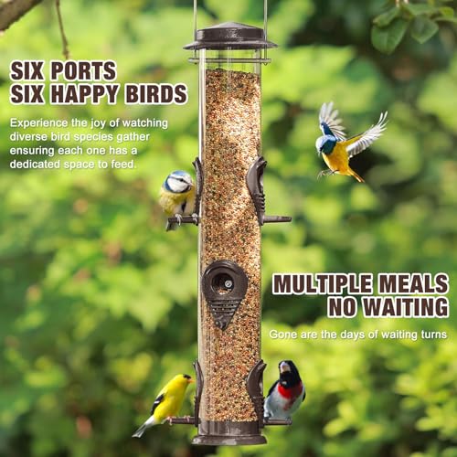 Durable Metal Bird Feeder with Transparent Tube