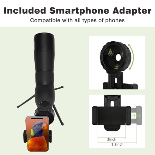 HUICOCY Bird Watching Spotting Scope, 20-60x60mm Zoom