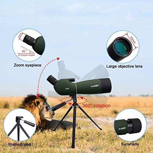 SVBONY SV28 Spotting Scope with Tripod, Phone Adapter