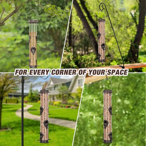 Durable Metal Bird Feeder with Transparent Tube