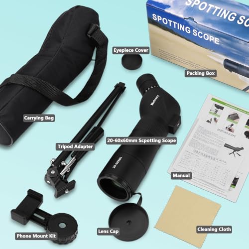 HUICOCY Bird Watching Spotting Scope, 20-60x60mm Zoom