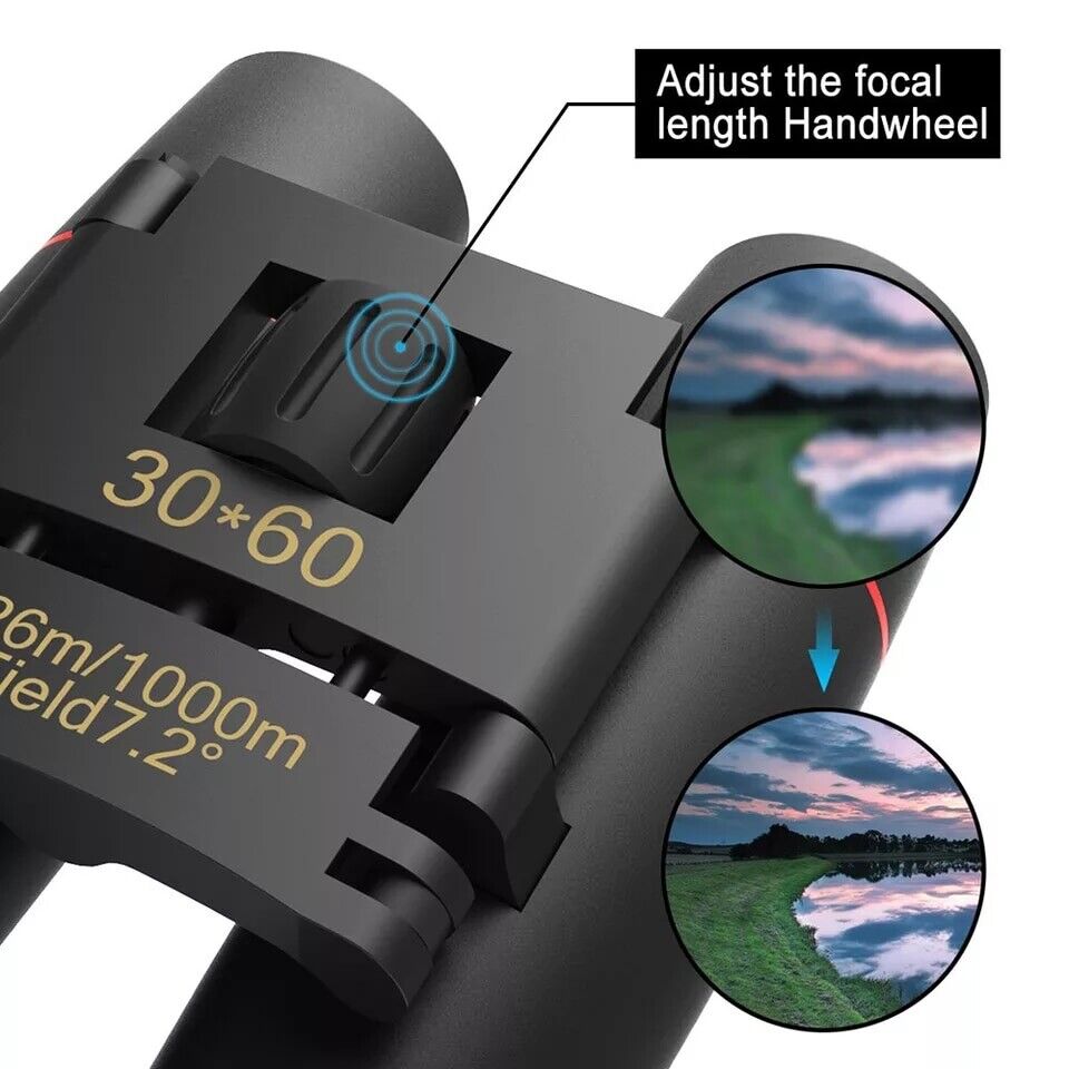 Compact Folding Bird Watching Binoculars, 30x60 Zoom