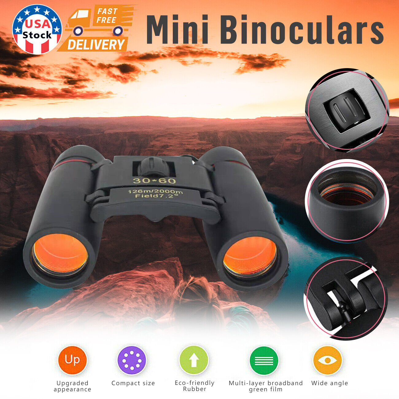 Compact Folding Binoculars for Bird Watching