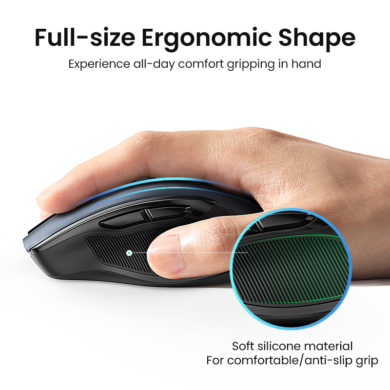 Silent Ergonomic Wireless Mouse by UGREEN
