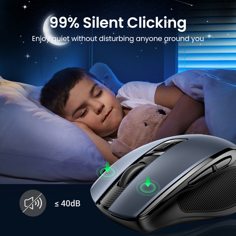 Silent Ergonomic Wireless Mouse by UGREEN