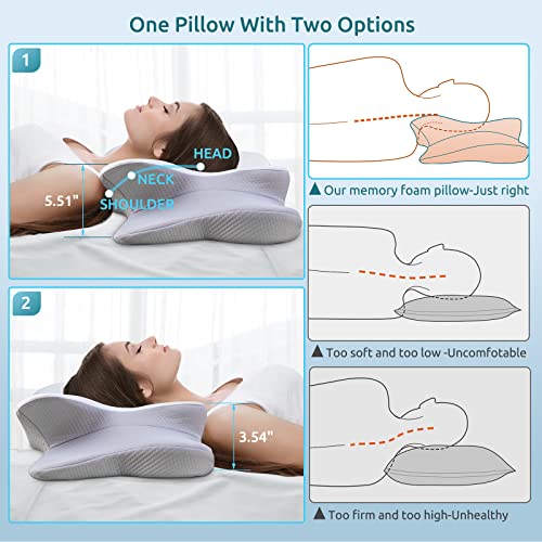 Ergonomic Memory Foam Cervical Pillow - Queen Size