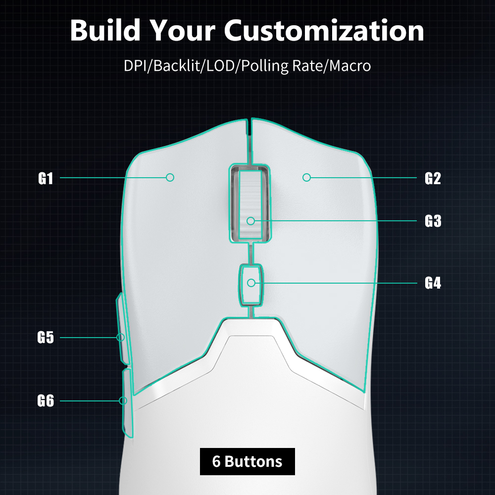 Ergonomic Wireless Gaming Mouse for Windows & Mac