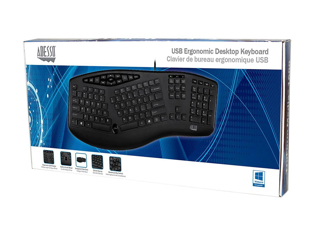 Windows Ergonomic Desktop Keyboard - Adesso AKB-160UB
