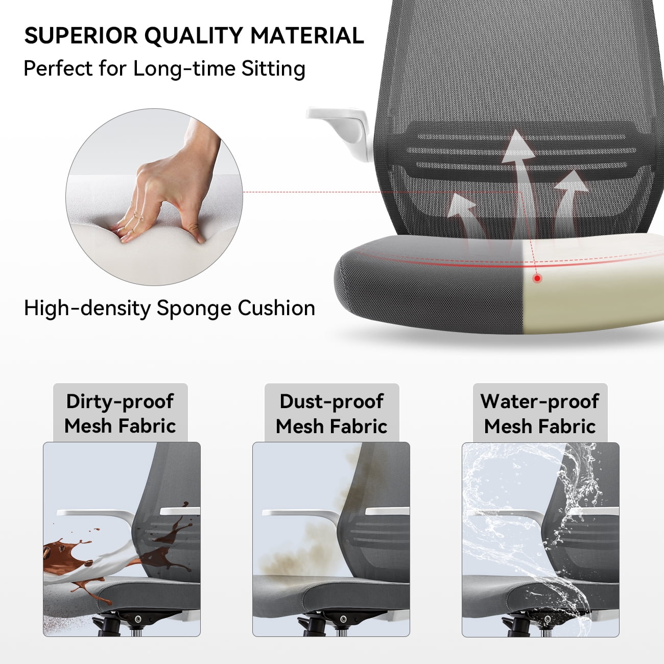 SIHOO Mid-Back Ergonomic Office Chair - Gray
