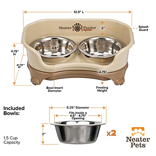 Poodle Dog Neater Feeder - Stainless Steel Bowls
