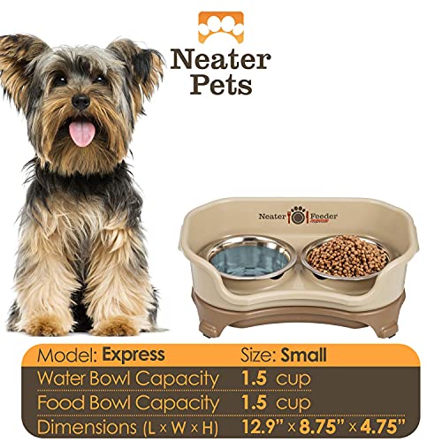 Poodle Dog Neater Feeder - Stainless Steel Bowls