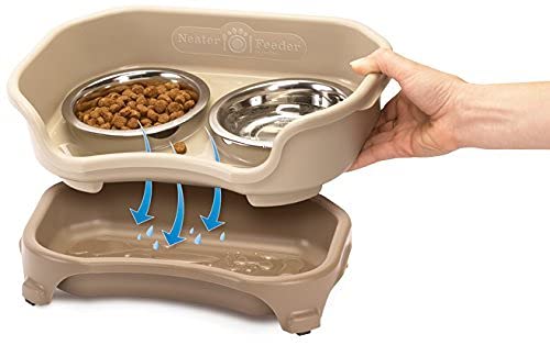 Poodle Dog Neater Feeder - Stainless Steel Bowls
