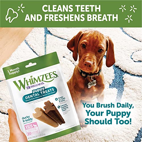 WHIMZEES Puppy Dental Chews, Long Lasting, Grain-Free, Freshens Breath