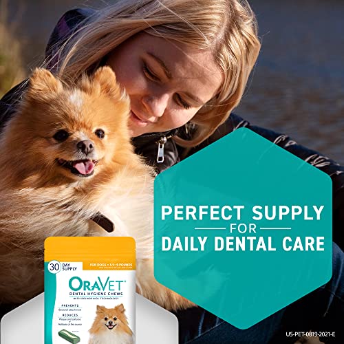 ORAVET Dental Chews for Poodles, 30-Count Yellow Pouch