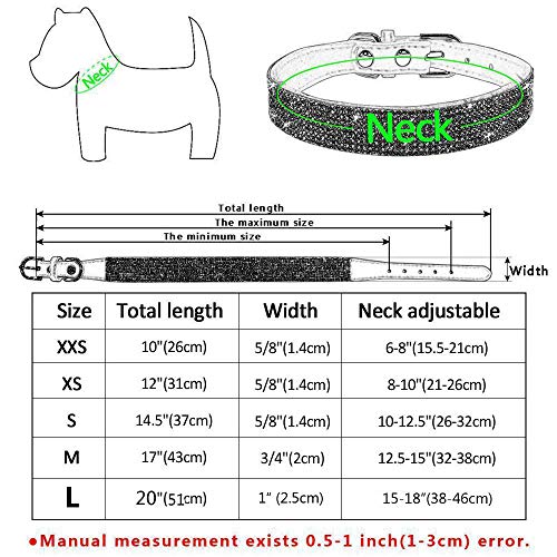 Sparkling Rhinestone Poodle Collar - Blue, XS