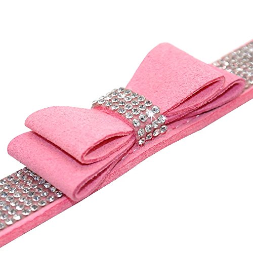 Pink Rhinestone Poodle Dog Collar & Leash Set