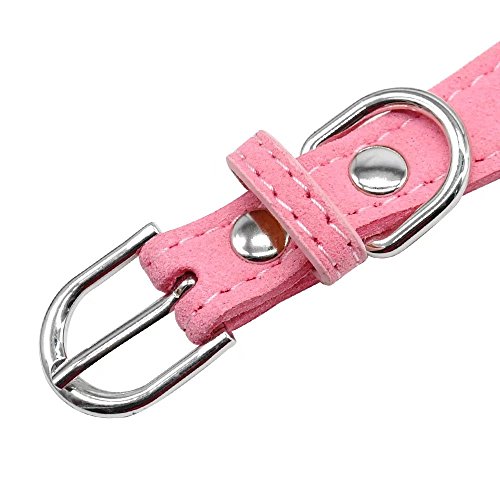 Pink Rhinestone Poodle Dog Collar & Leash Set