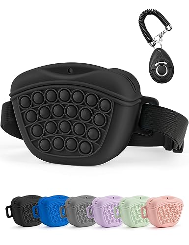 Gobeigo Poodle Dog Treat Pouch with Clicker