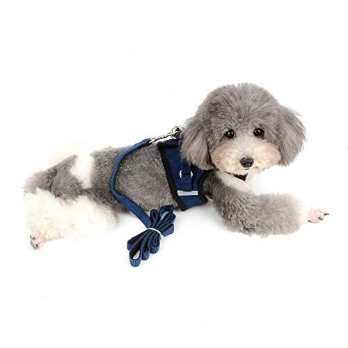 Adjustable Reflective Poodle Dog Harness Leash Set