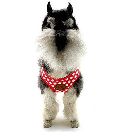 SELMAI Poodle Dog Harness Set, Polka Dot/Camo