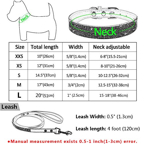 Sparkling Rhinestone Poodle Dog Collar and Leash Set