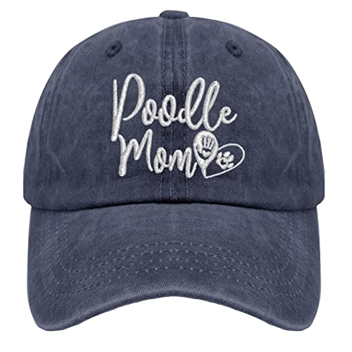 Poodle Mom Baseball Hat - Vintage Washed Adjustable Cap