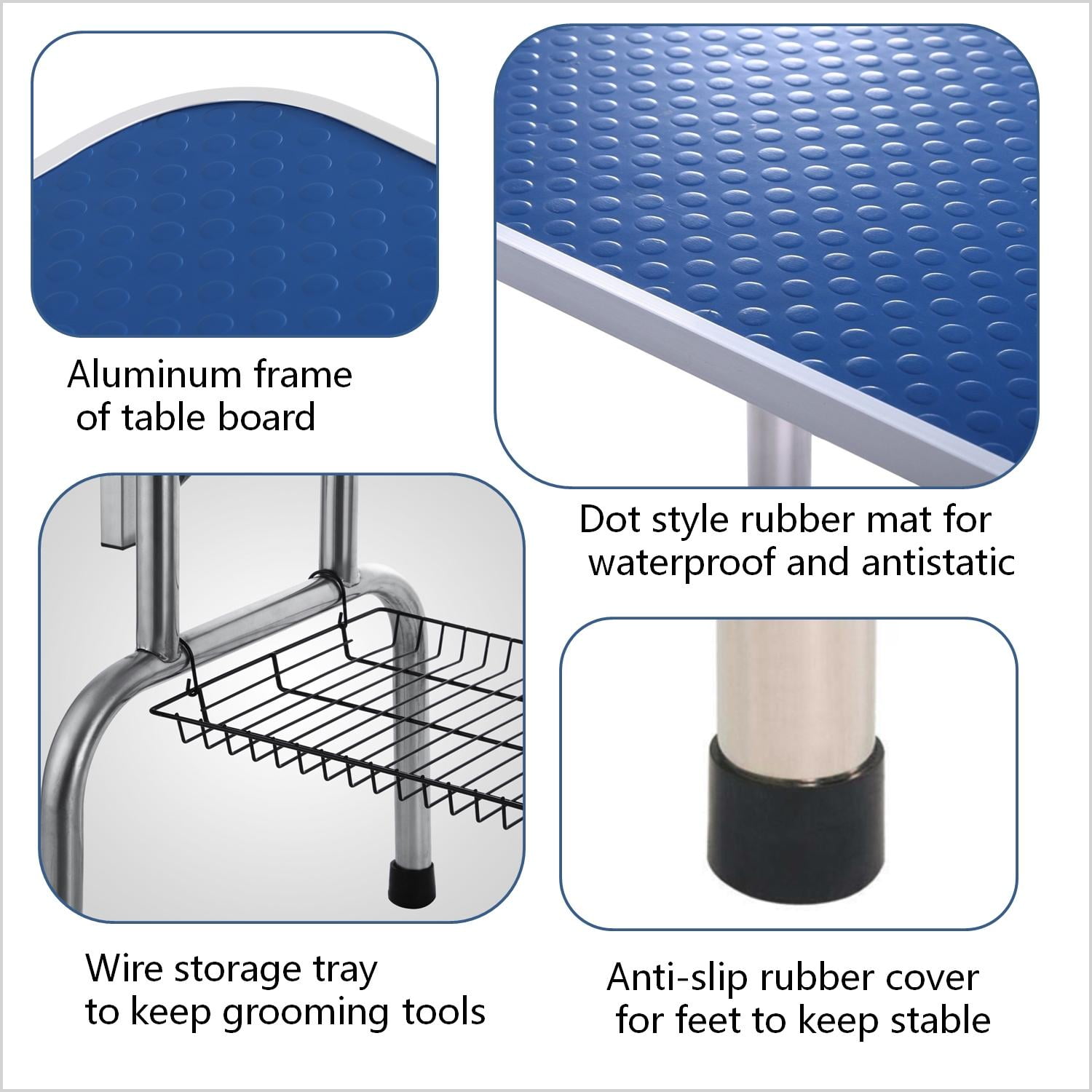 Adjustable Arm Poodle Grooming Table, 36'' Stainless Steel