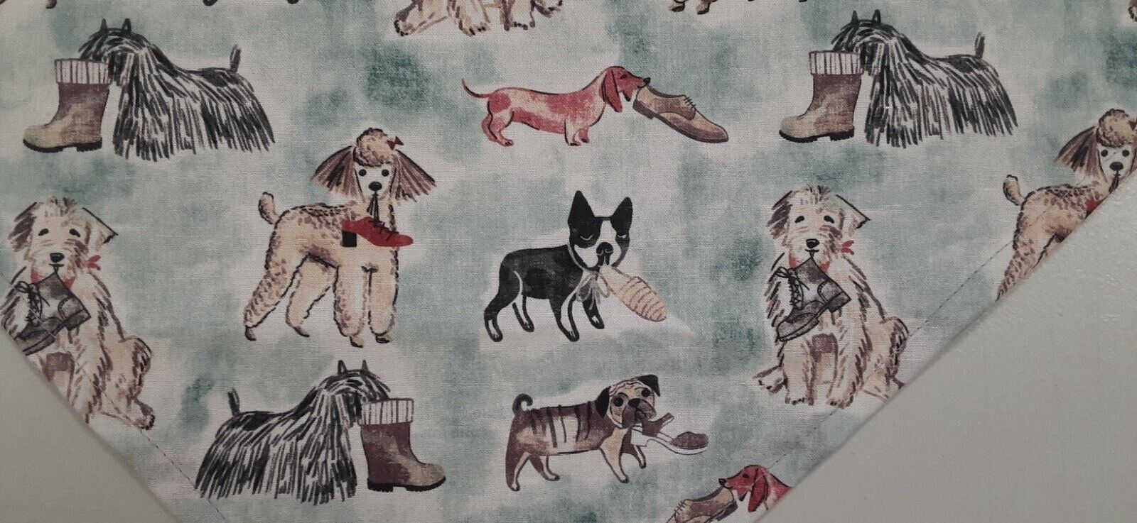 Poodle Dog Bandana/Scarf - Tie On, Shoes - Green