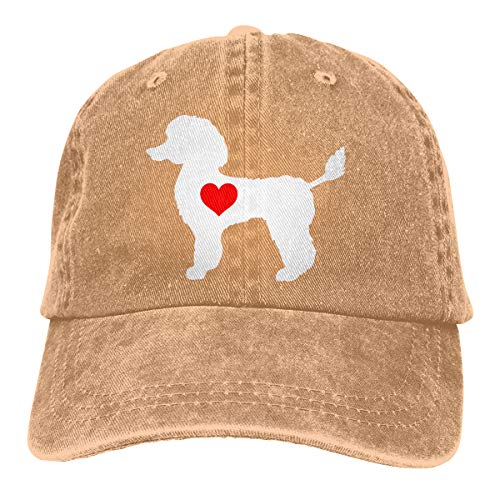 Poodle Heart Denim Baseball Cap