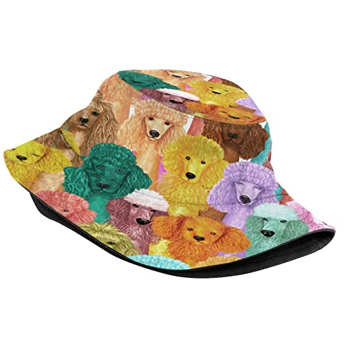 Colorful Poodle Dog Bucket Hat - Cute and Stylish