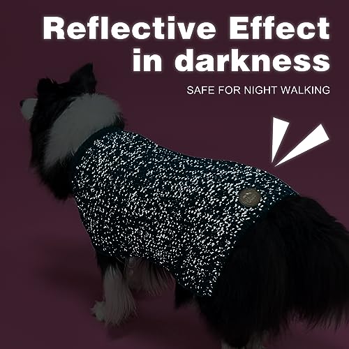 Reflective Poodle Dog Sweater for Large Dogs, Navyblue