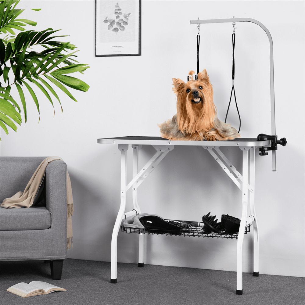 36'' Adjustable Pet Grooming Table for Poodles, Black