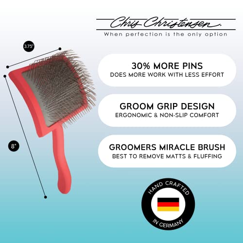 Large Coral Poodle Slicker Brush by Chris Christensen