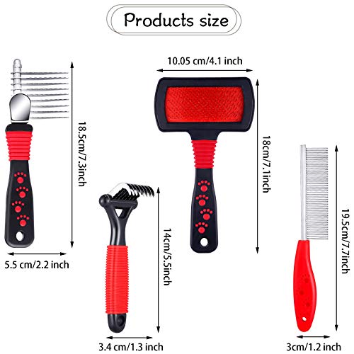 Poodle Dog Grooming Comb Set: 4-Piece Brushes