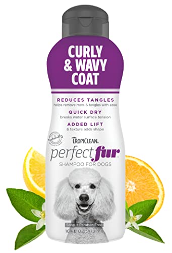 16oz TropiClean Poodle Dog Shampoo: Ideal for Curly & Wavy Fur