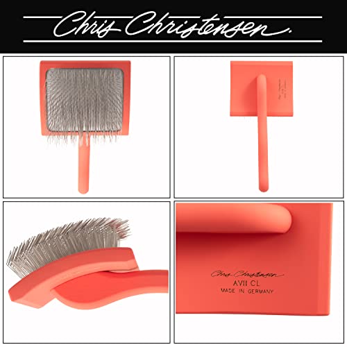 Large Coral Poodle Slicker Brush by Chris Christensen