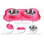 Poodle Dog Bowl with Non-Slip Mat & Food Scoop