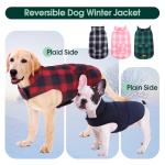 Kuoser Reversible Poodle Dog Winter Coat, Red