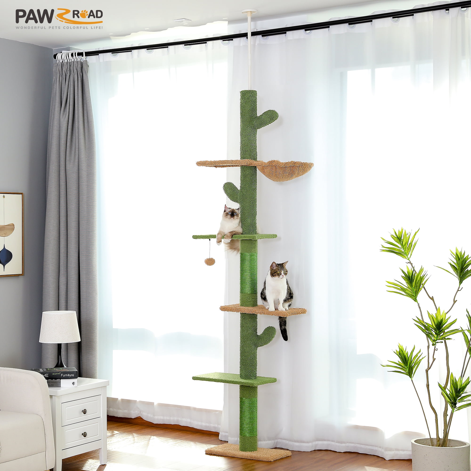 Green Cactus Cat Tower for Indoor Cats