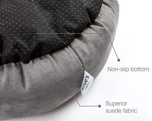 Gray Round Donut Pet Bed for Cats and Small Dogs