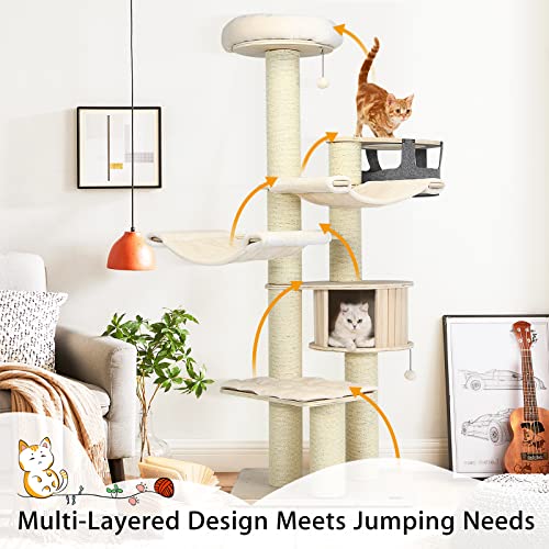 Multi-Level Cat Tower with Condo and Hammocks