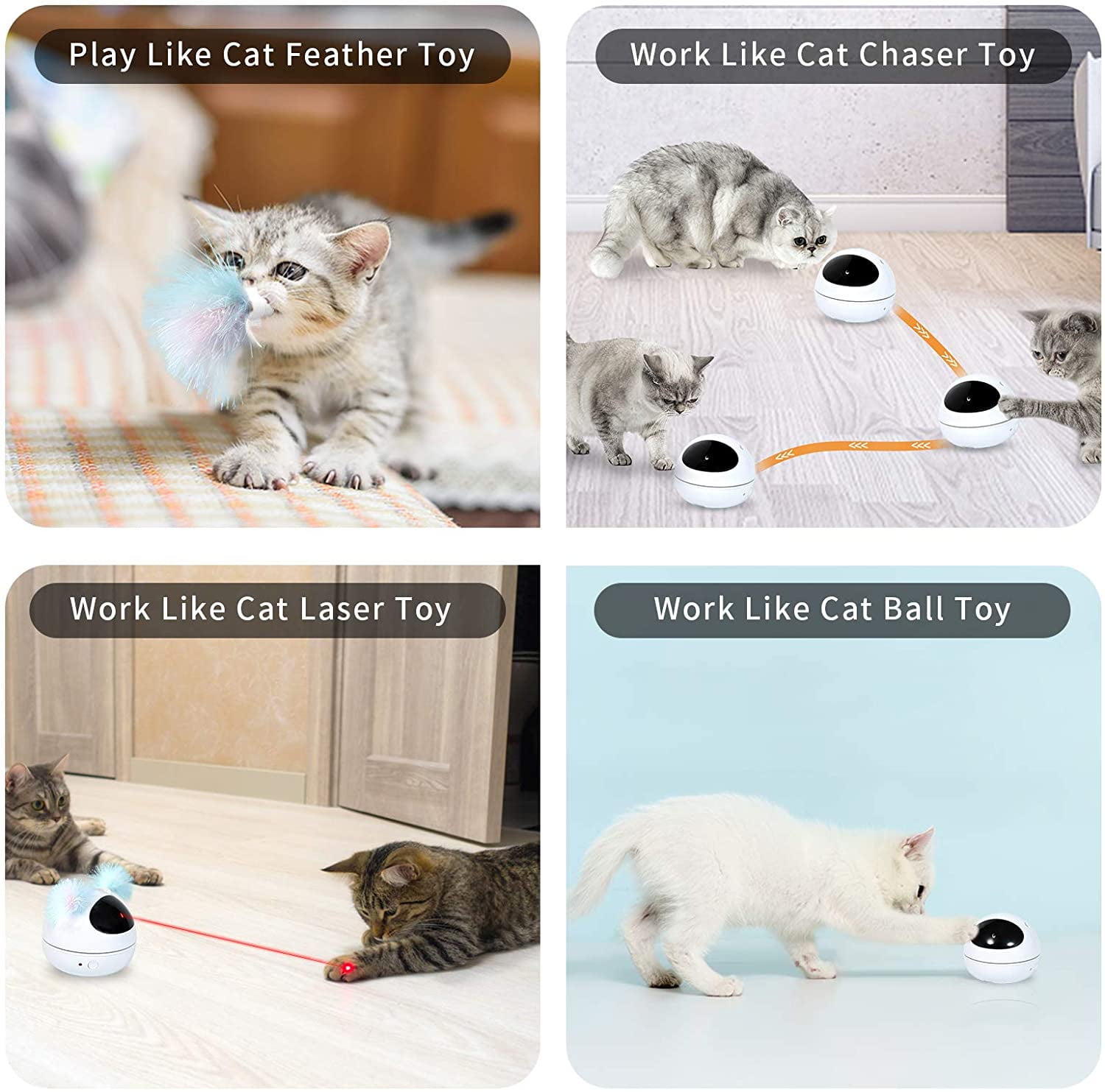 Automatic Bengal Cat Laser Toy with Feather