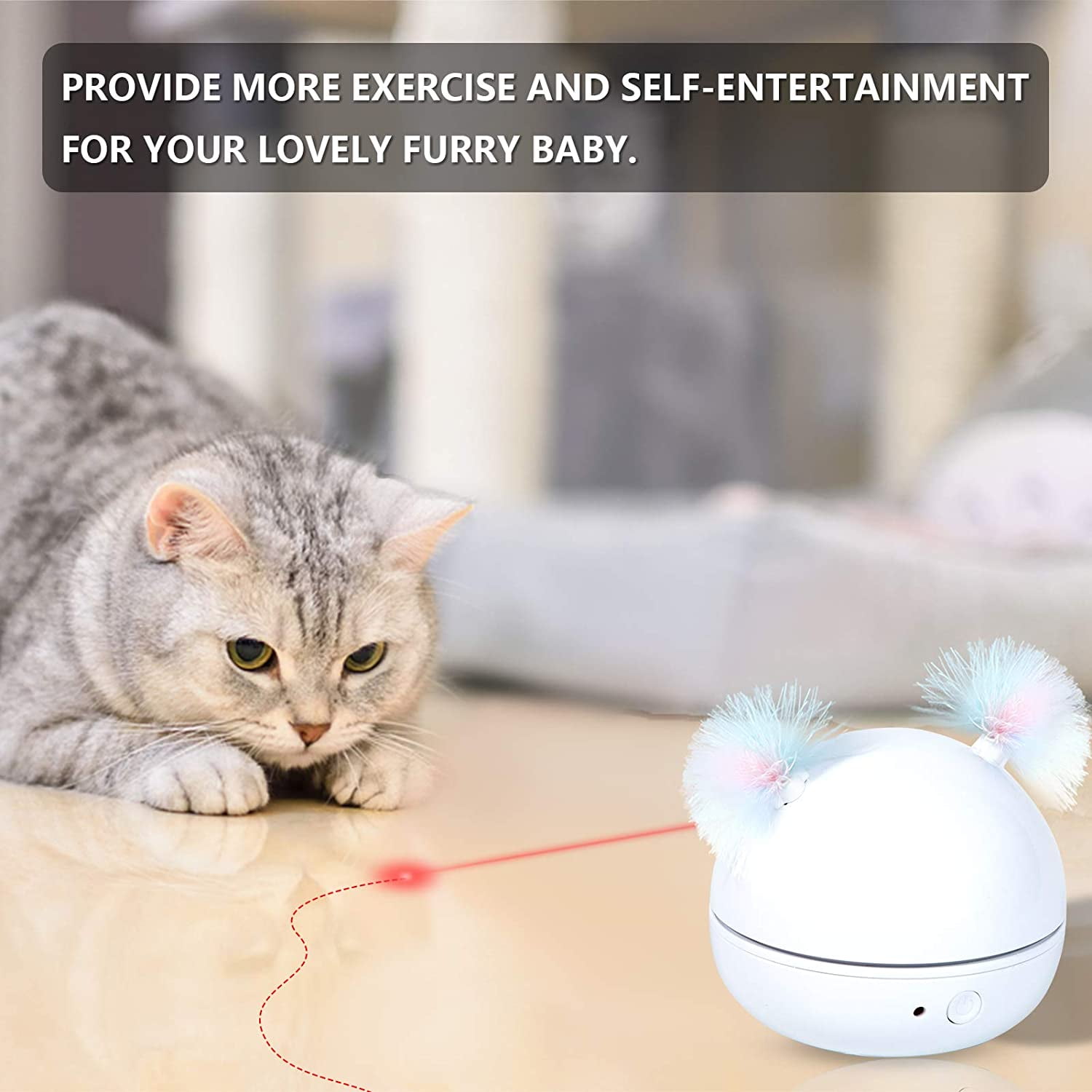 Automatic Bengal Cat Laser Toy with Feather