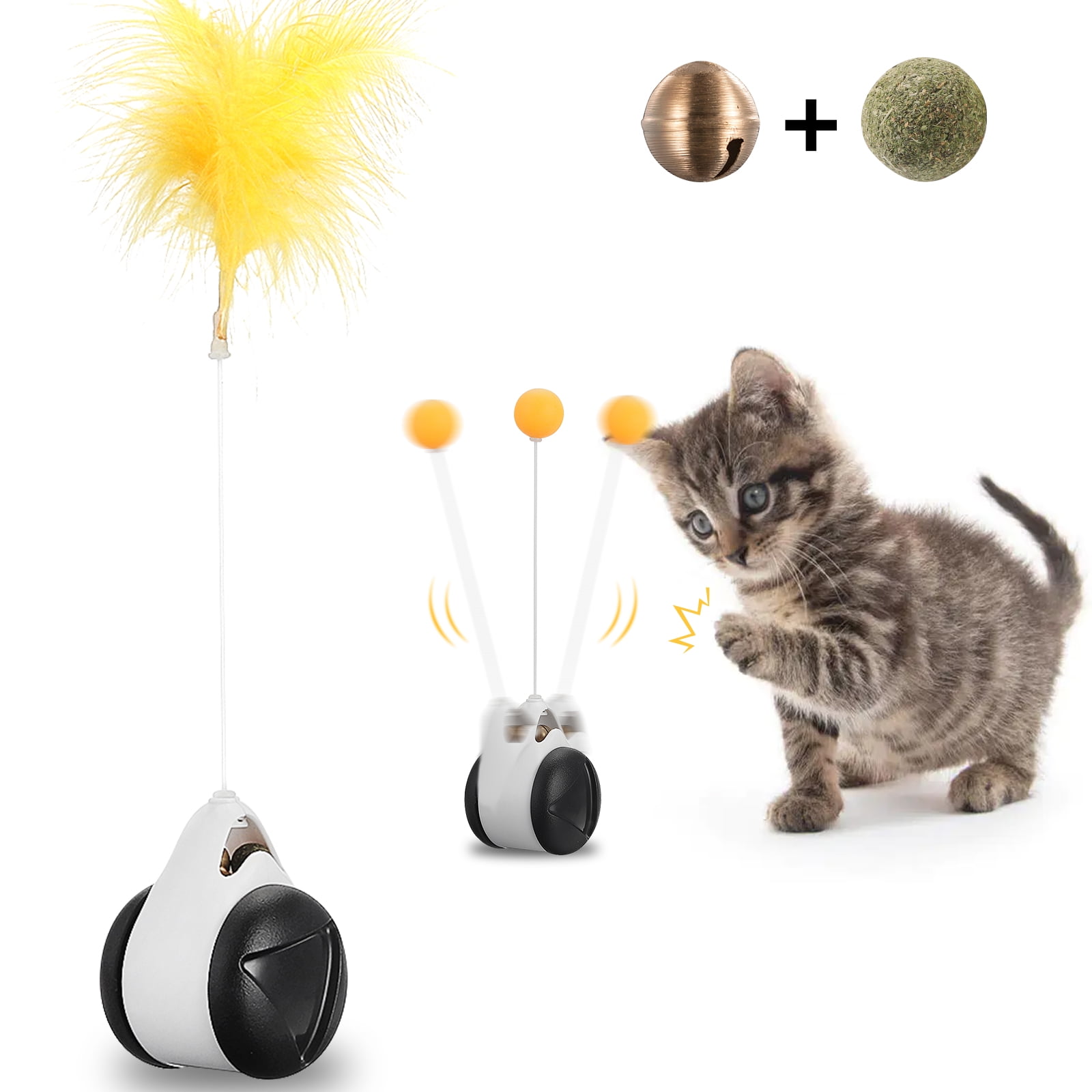 Interactive Smart Cat Toy with Feathers