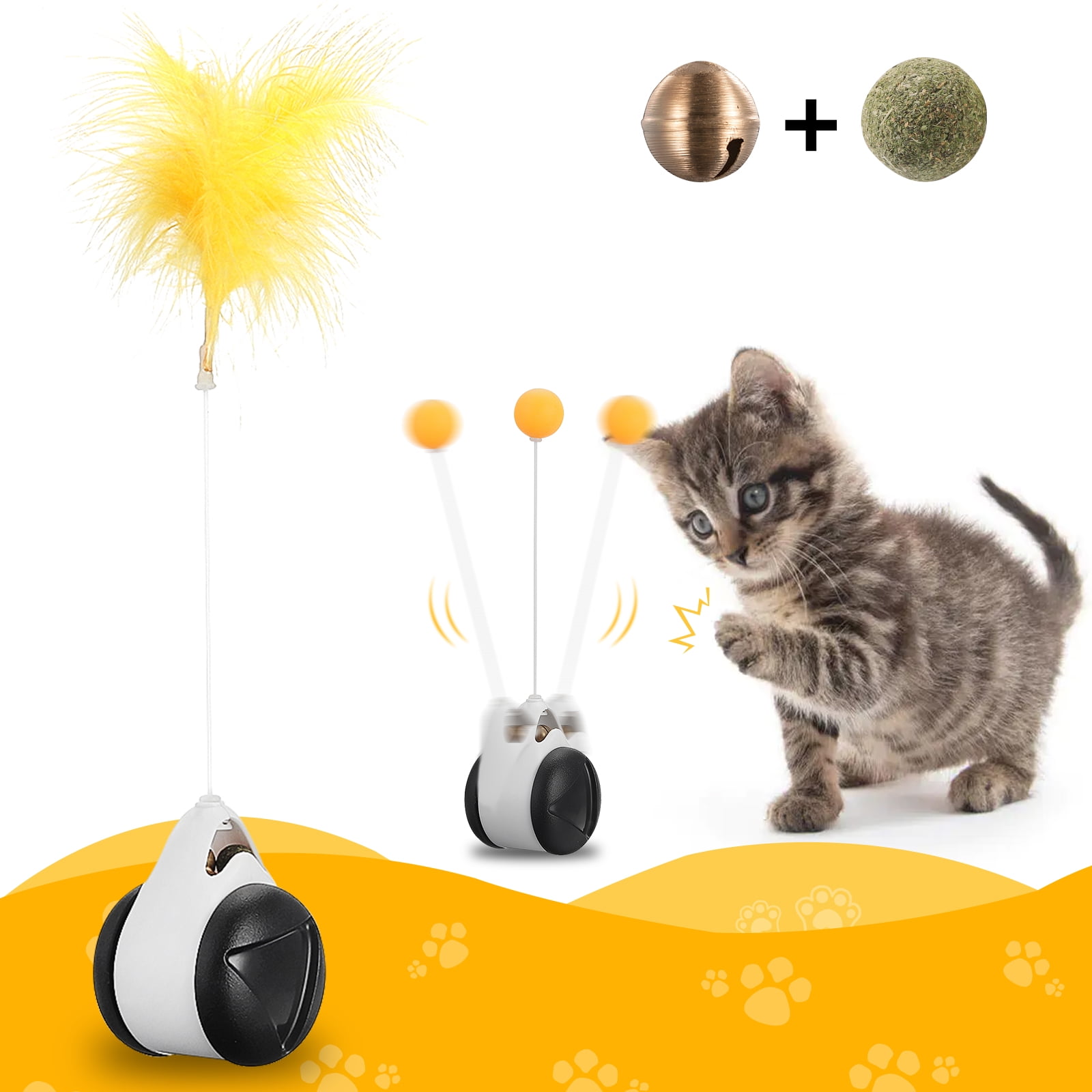 Interactive Smart Cat Toy with Feathers